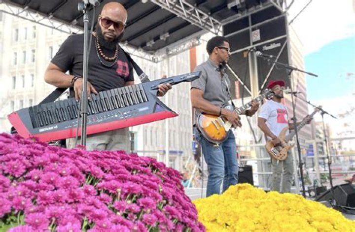 Plays music at a wedding say