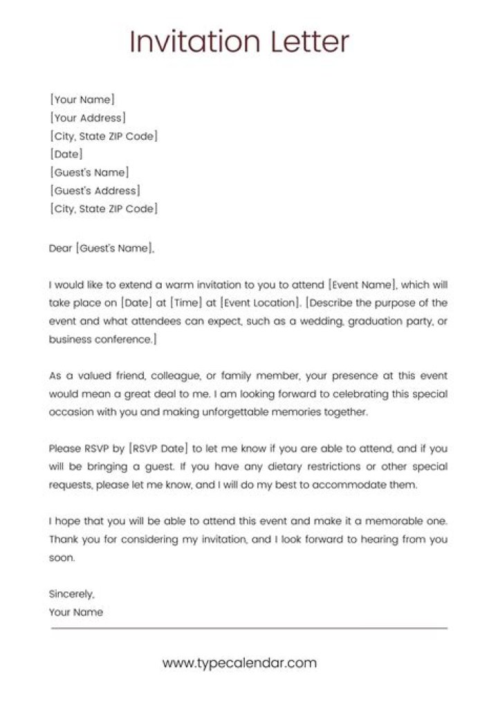 Please reply invitation letters