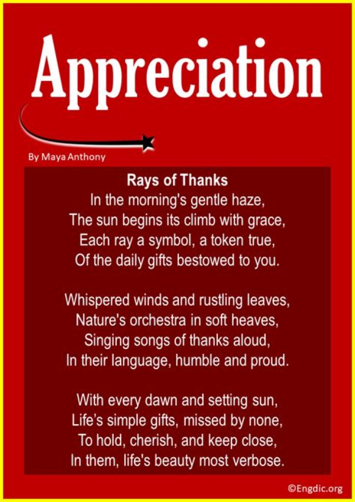 Poem expressing admiration