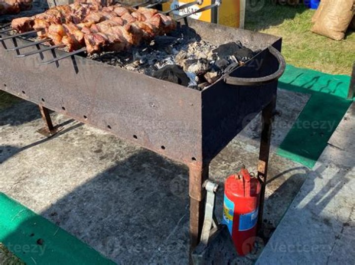 Remnants of a barbecue