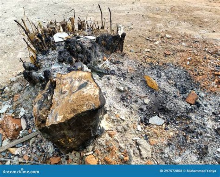 Residue from burning