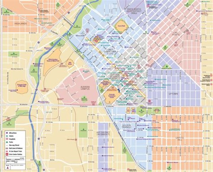 Roads on a map of downtown: Abbr.
