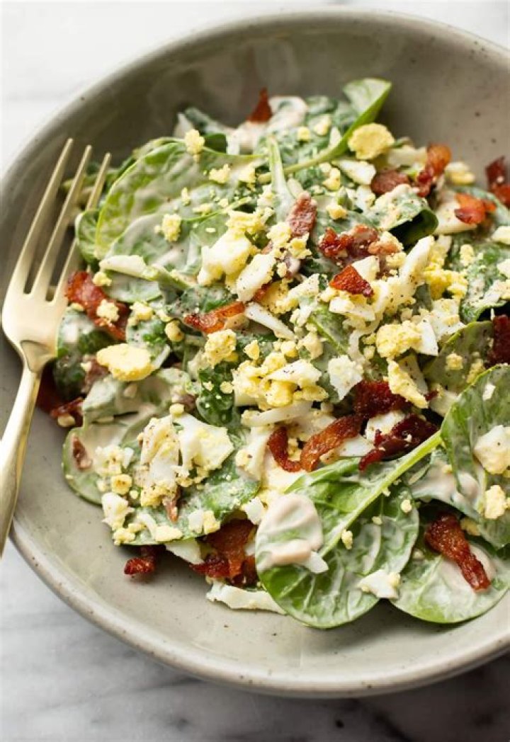 ___ salad (dish with bacon and chopped eggs)