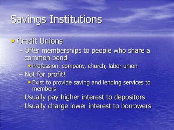 Savings institutions
