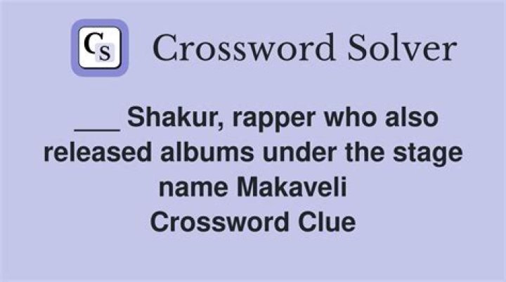 ___ Shakur rapper who also released albums under the stage name Makaveli