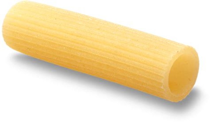 Shape of a piece of rigatoni