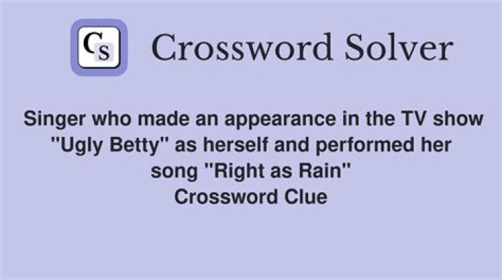 Singer who made an appearance in the TV show Ugly Betty as herself and performed her song Right as Rain