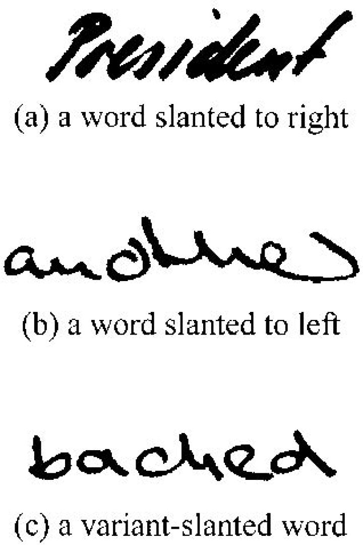 Slanted writing