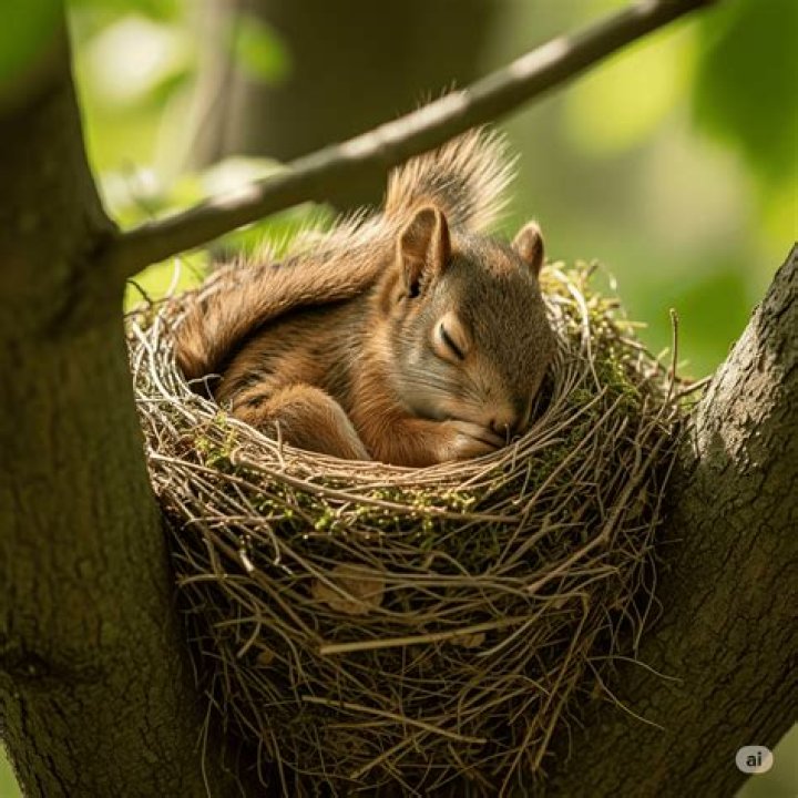 Sleeping spot for a squirrel
