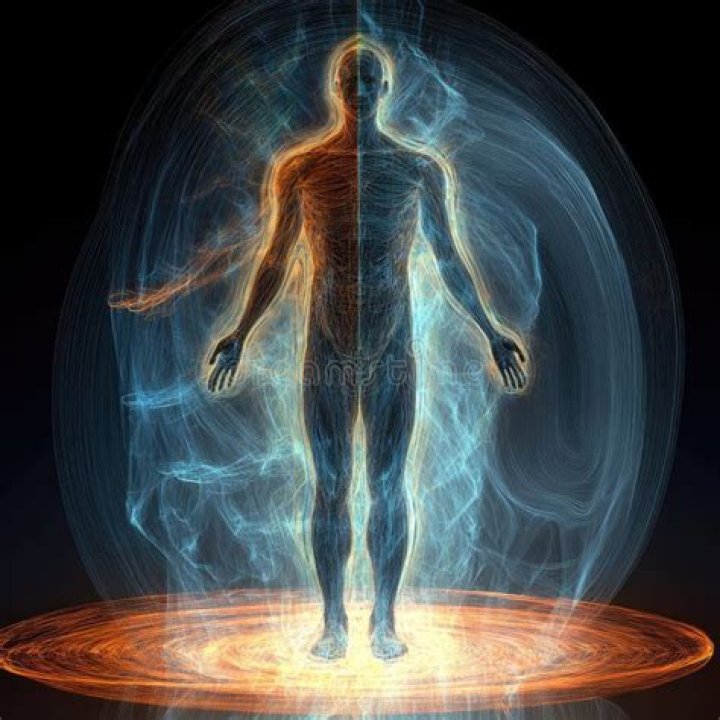 Spiritual glow or vibe surrounding a person