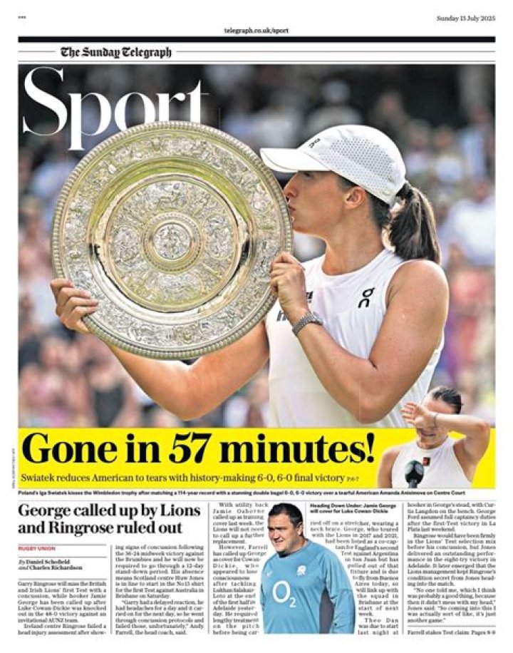 Sports section factoid for short