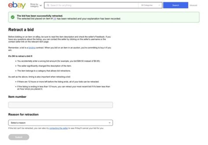 Submits an offer on eBay