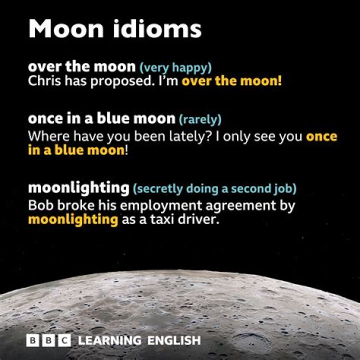 ___ the moon (very happy)