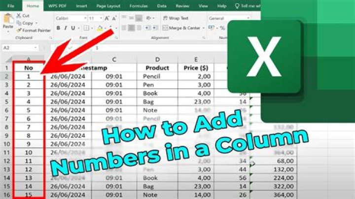 Totals a column of numbers