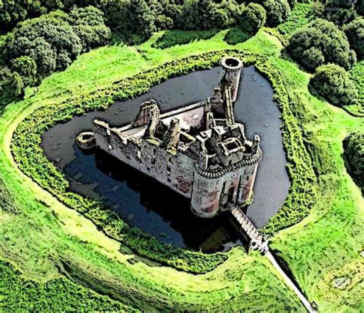 Trench surrounding a castle