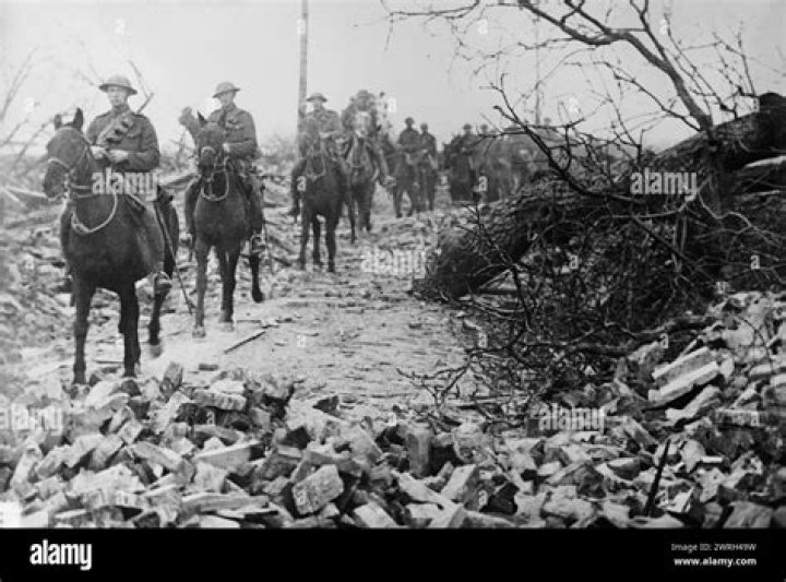 Troops riding on horseback