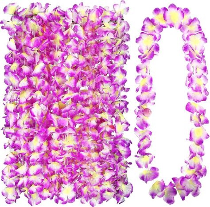 Tropical necklaces strung with flowers