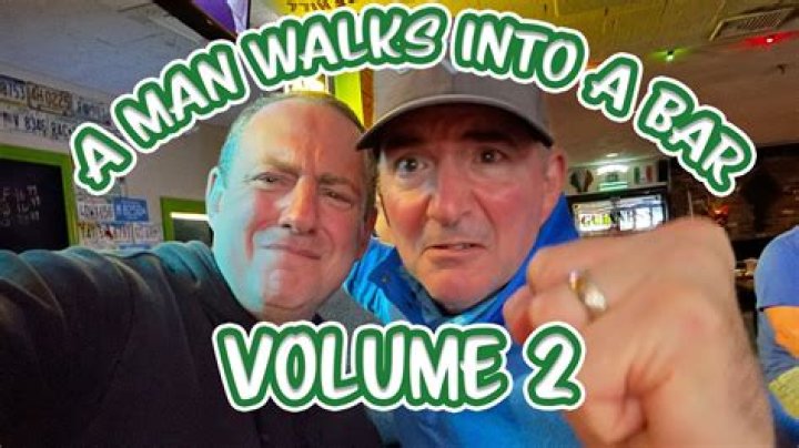 Two guys walk into ___ ...: 2 wds.