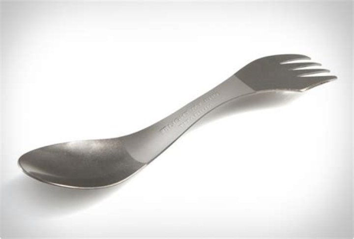 Utensil combined with a fork to make a spork