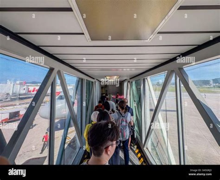 Walkway in an airplane