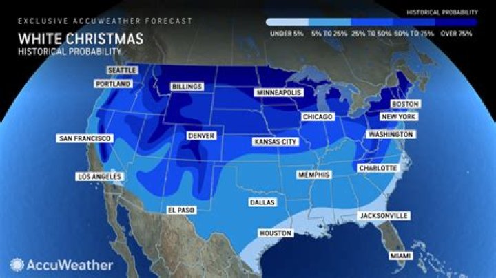 Weather during a white Christmas