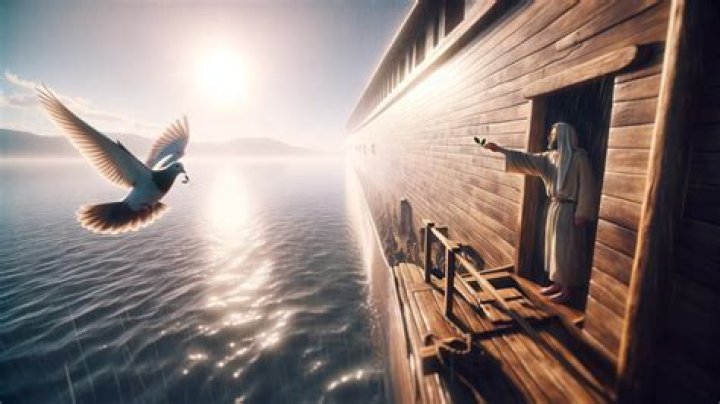 White bird sent from the ark by Noah