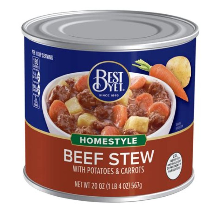 With 34-Across brand of canned beef stew