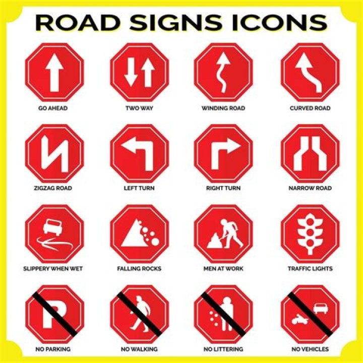 Word on an octagonal road sign