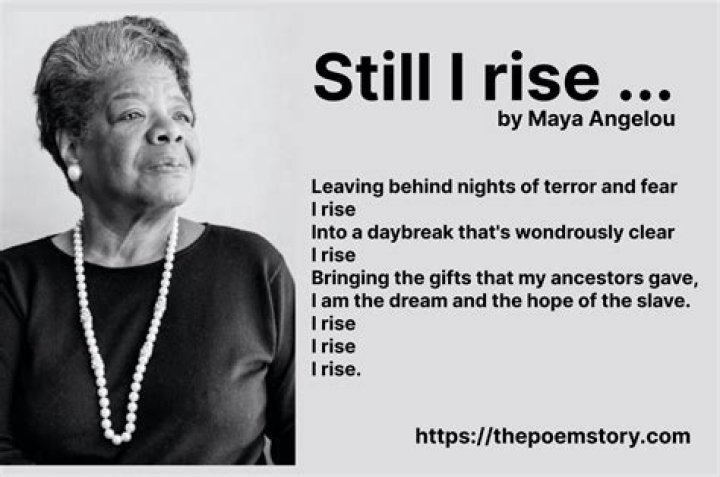 Writer Angelou with the poetry book And Still I Rise