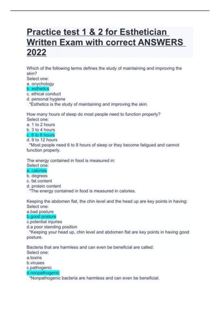 Written portion of an exam