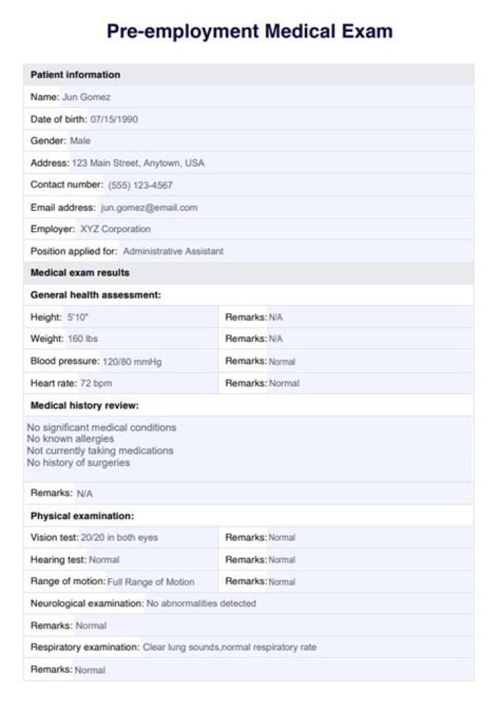 Yearly medical exam for many