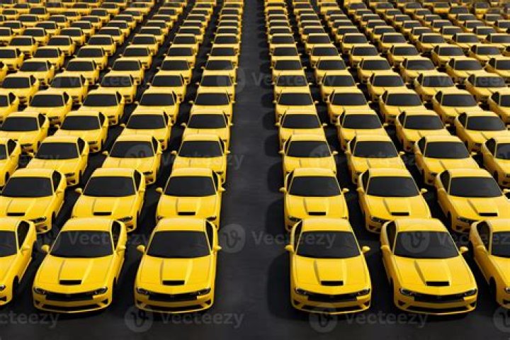 Yellow car in a city often